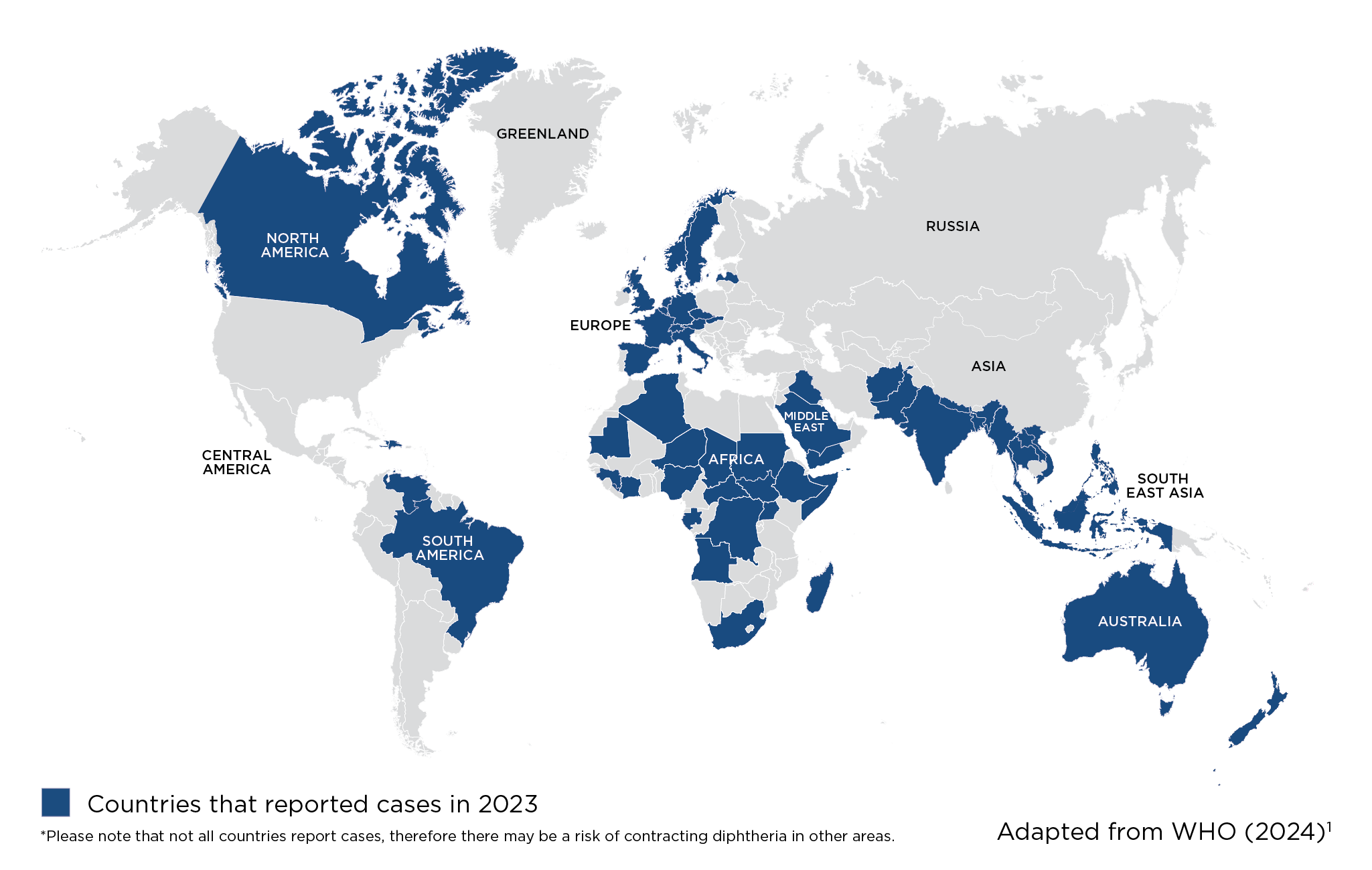 Map of risk areas for Diphtheria