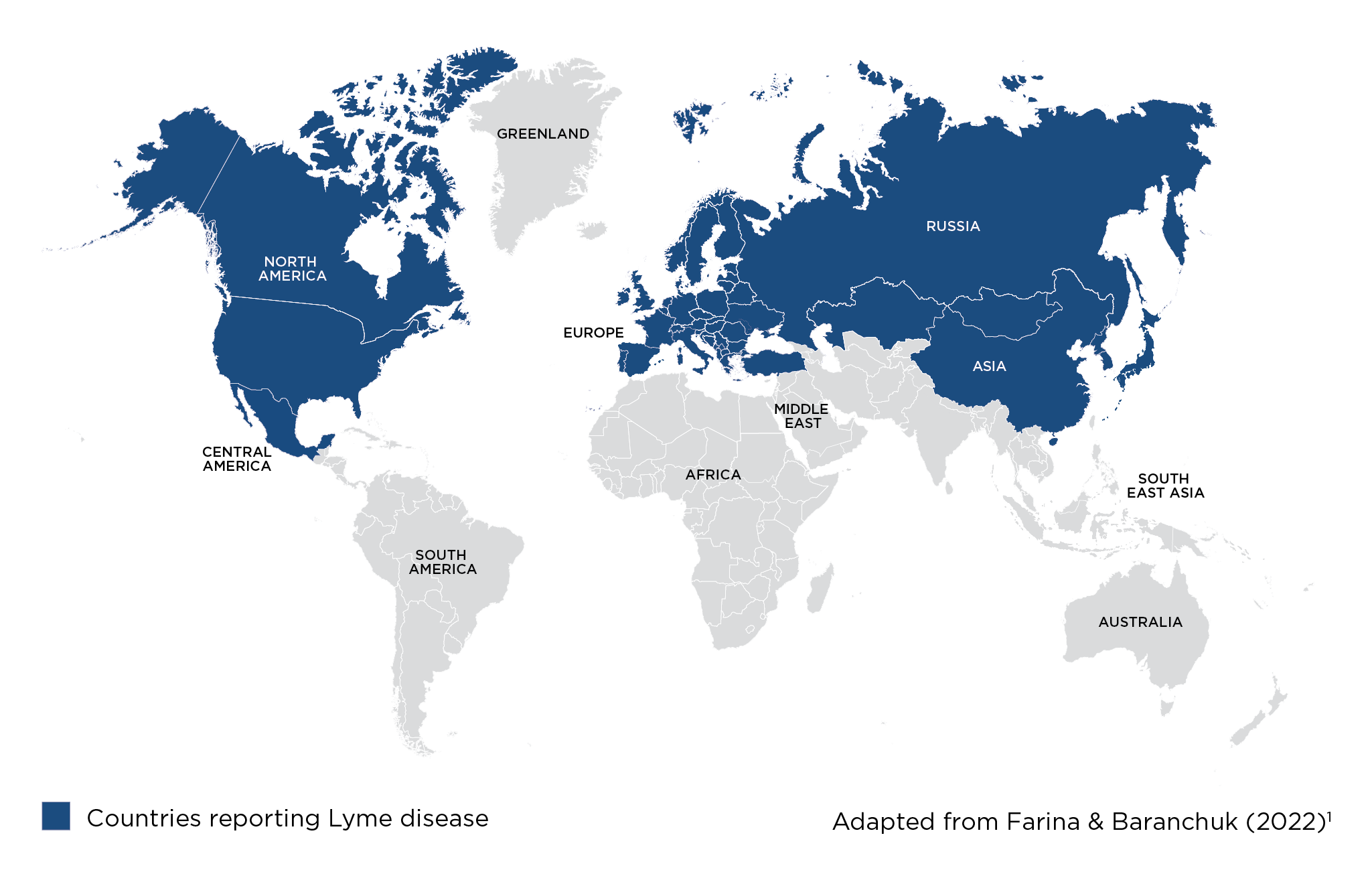Map of risk areas for Lyme Disease