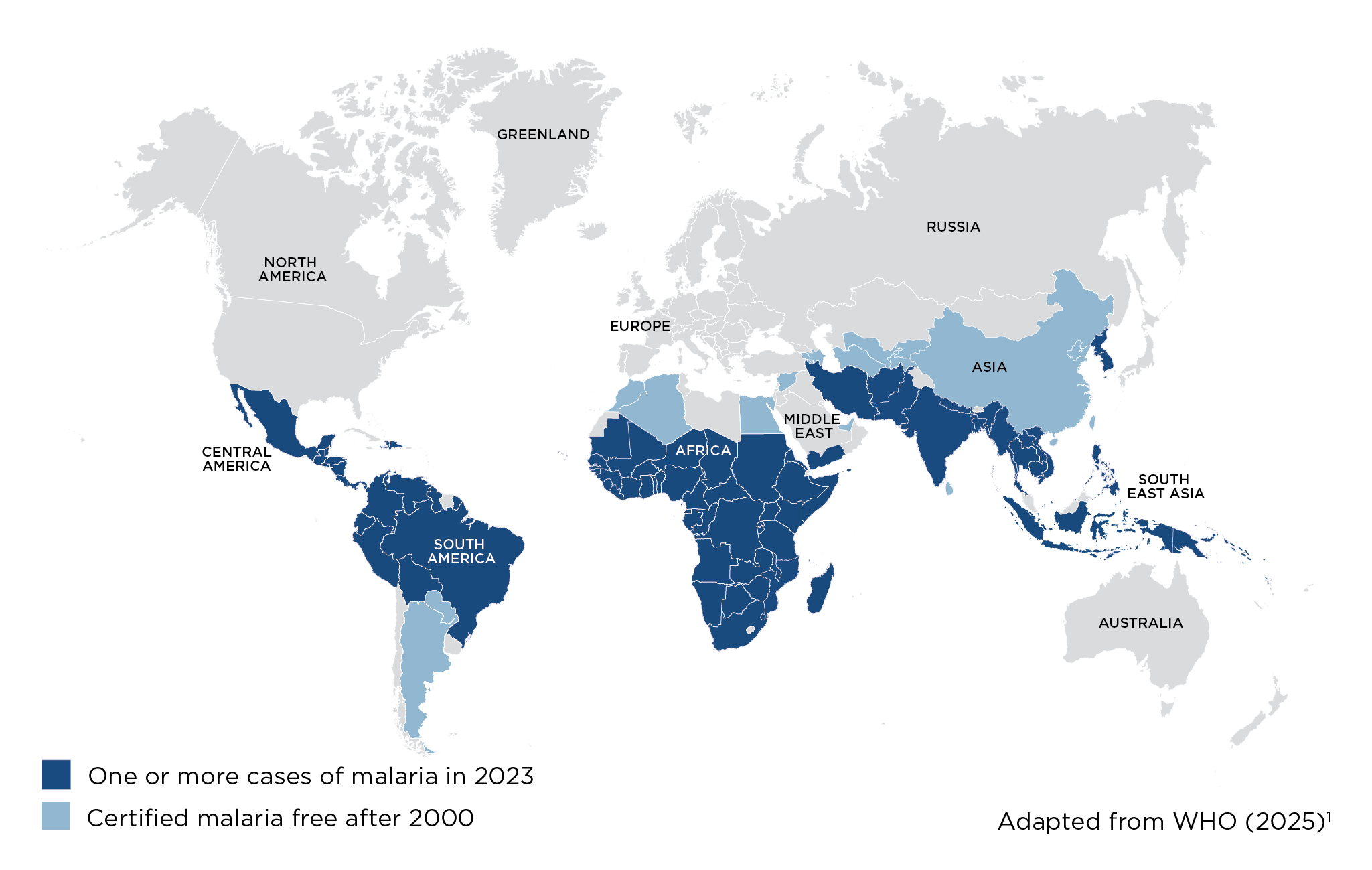 Map of risk areas for Malaria