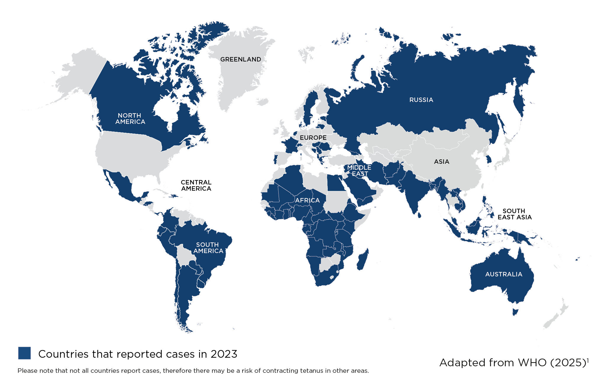 Map of risk areas for Tetanus