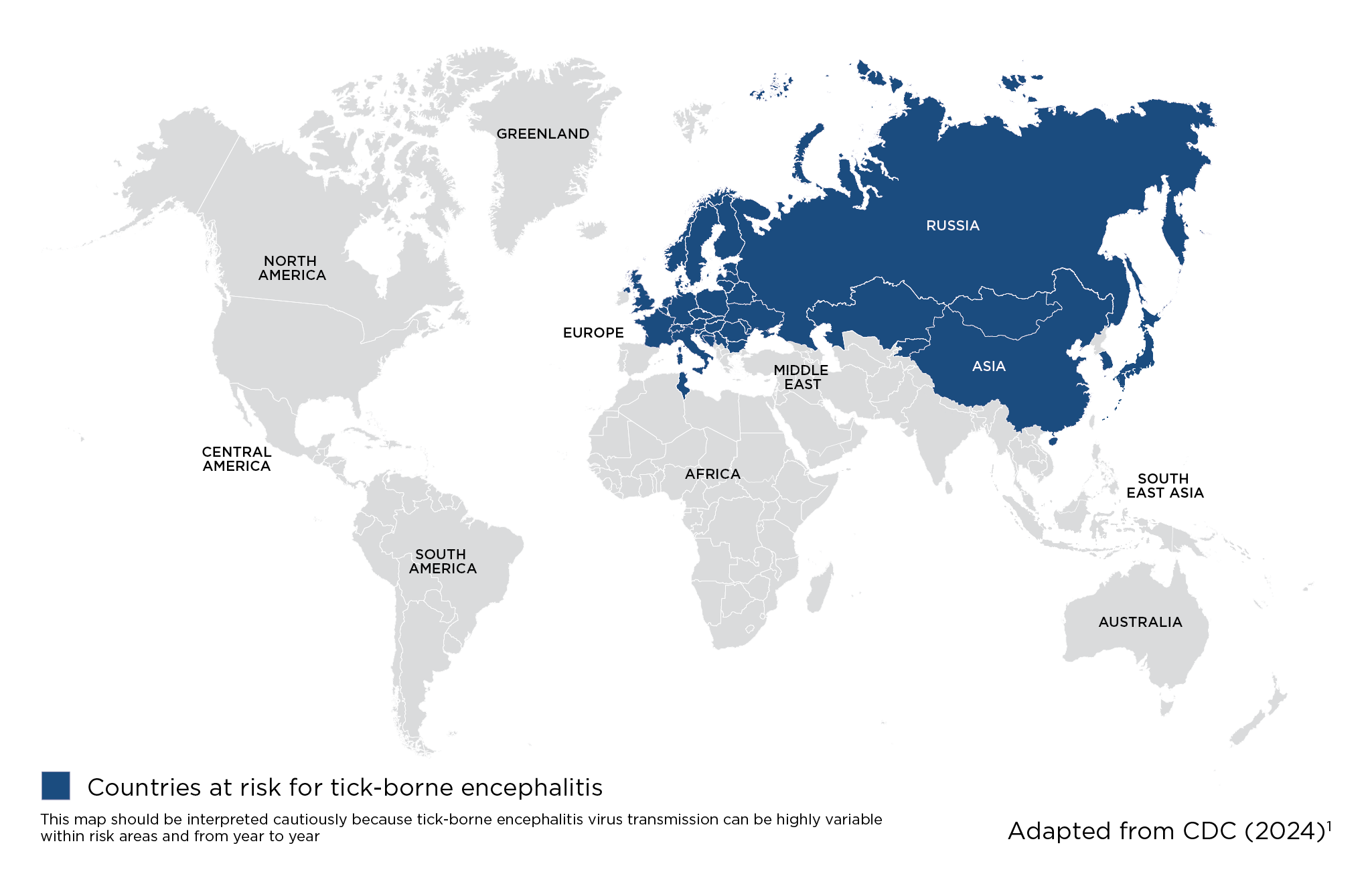Map of risk areas for Tick-Borne Encephalitis