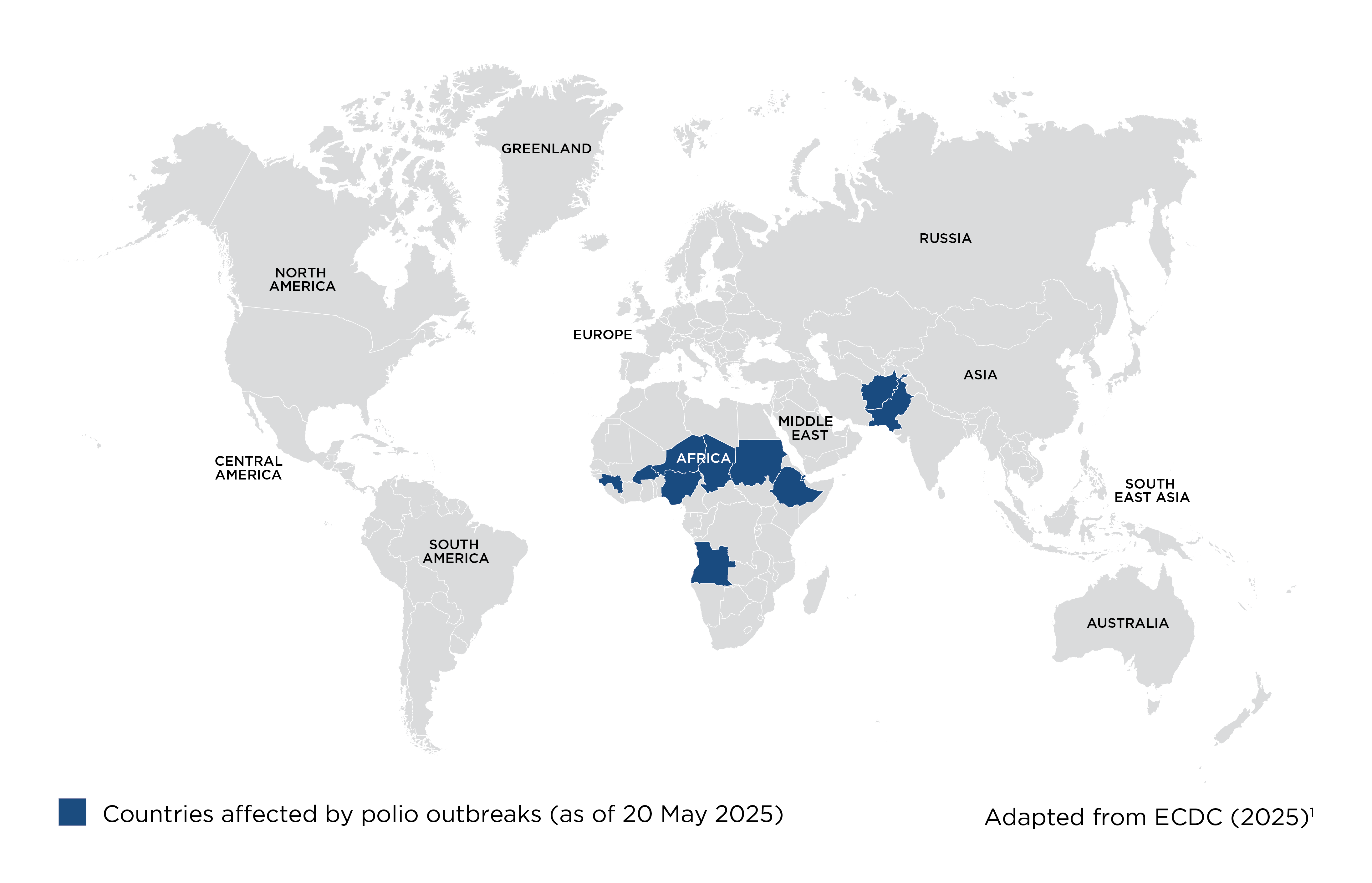 Map of risk areas for Polio